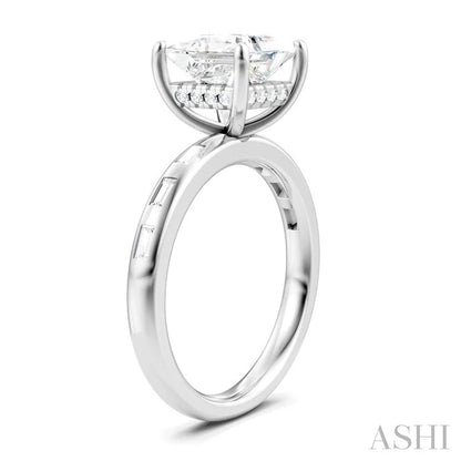 Princess Shape Semi-Mount Diamond Engagement Ring