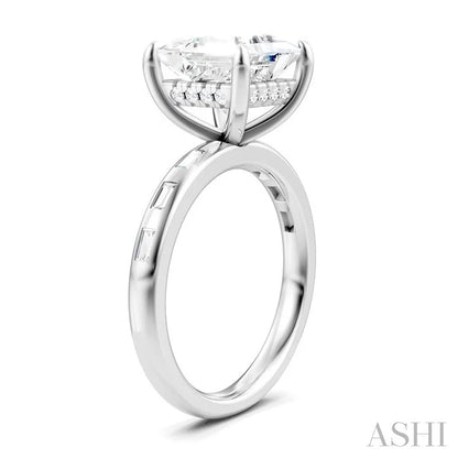 Princess Shape Semi-Mount Diamond Engagement Ring