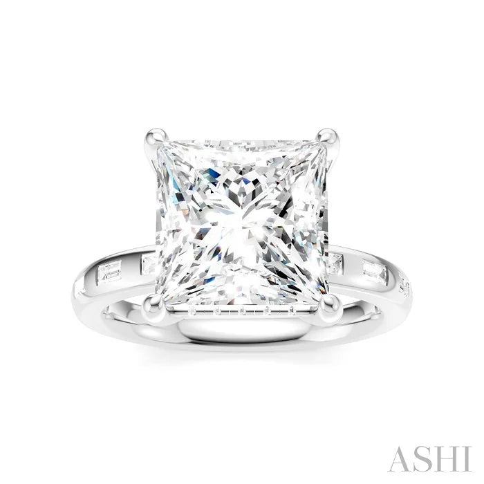Princess Shape Semi-Mount Diamond Engagement Ring