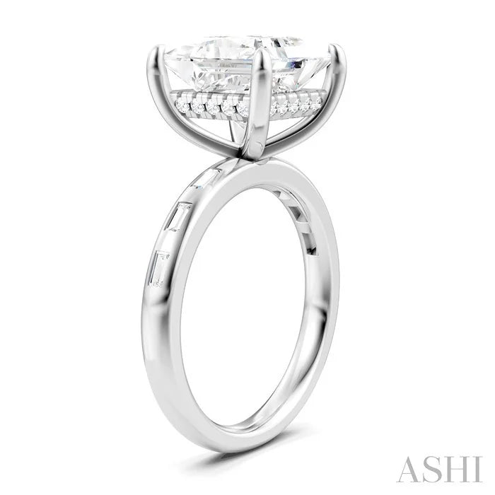 Princess Shape Semi-Mount Diamond Engagement Ring