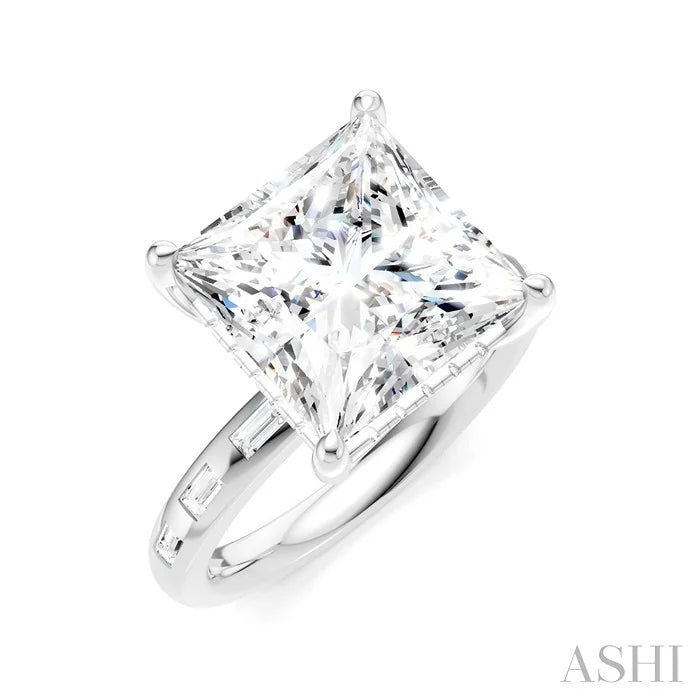 Princess Shape Semi-Mount Diamond Engagement Ring