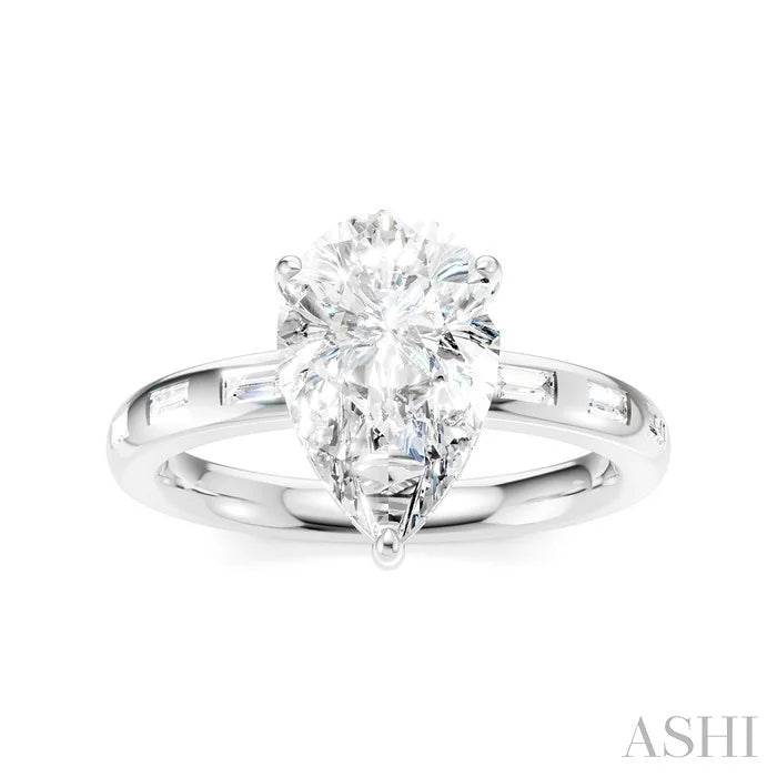 Pear Shape Semi-Mount Diamond Engagement Ring