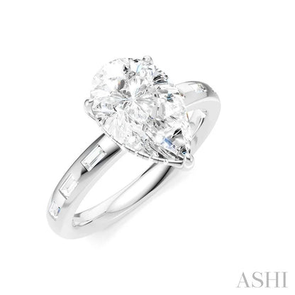 Pear Shape Semi-Mount Diamond Engagement Ring