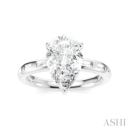 Pear Shape Semi-Mount Diamond Engagement Ring