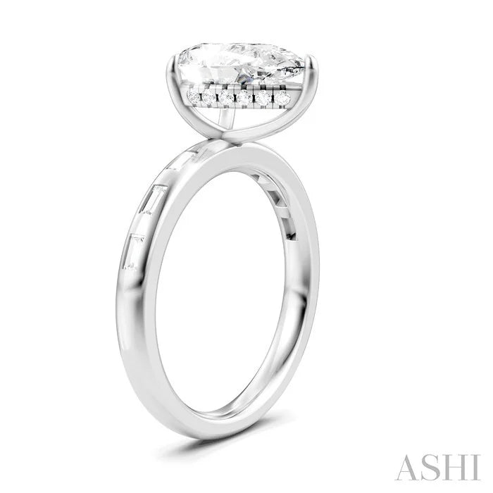 Pear Shape Semi-Mount Diamond Engagement Ring
