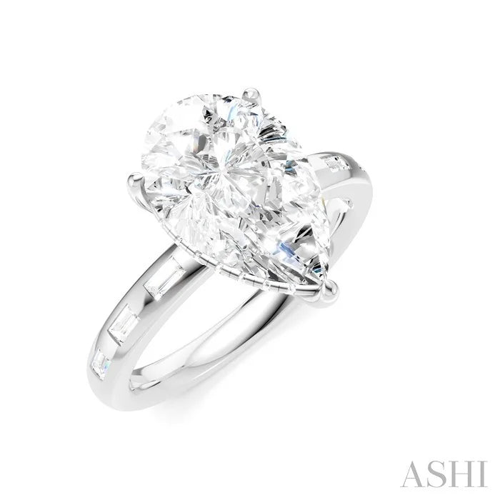 Pear Shape Semi-Mount Diamond Engagement Ring