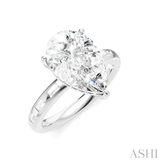 Pear Shape Semi-Mount Diamond Engagement Ring