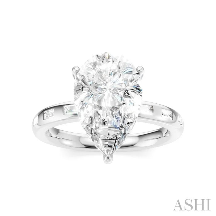 Pear Shape Semi-Mount Diamond Engagement Ring