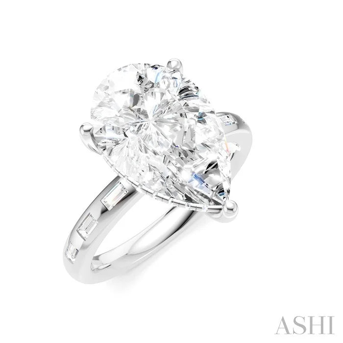 Pear Shape Semi-Mount Diamond Engagement Ring