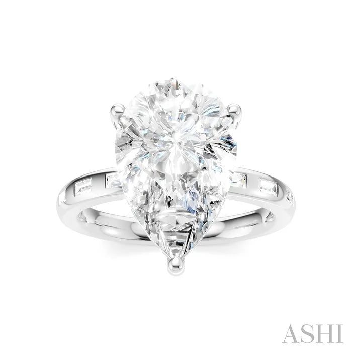 Pear Shape Semi-Mount Diamond Engagement Ring