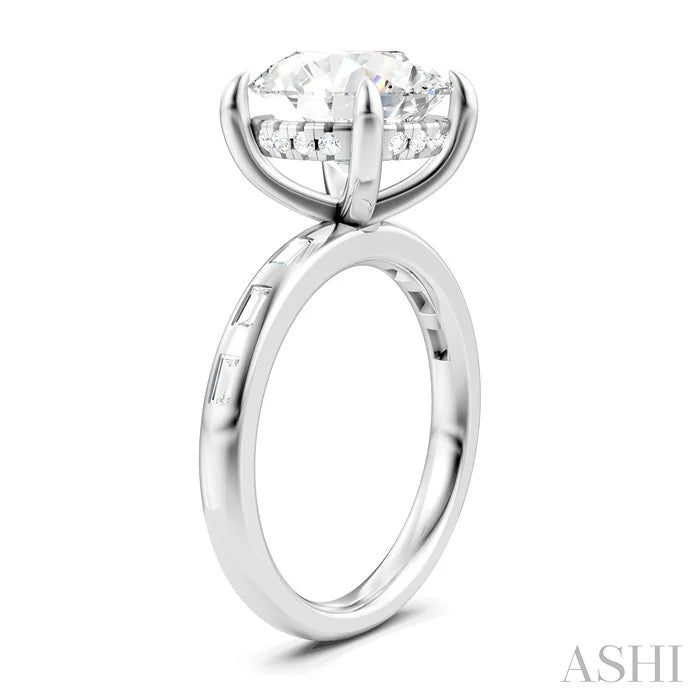 Round Shape Semi-Mount Diamond Engagement Ring