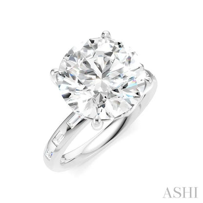 Round Shape Semi-Mount Diamond Engagement Ring