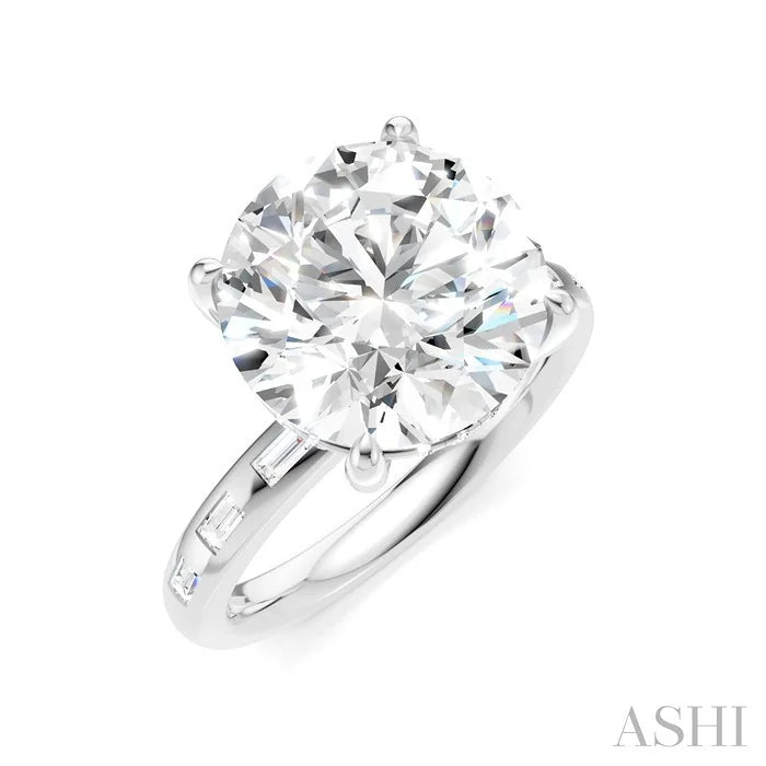 Round Shape Semi-Mount Diamond Engagement Ring