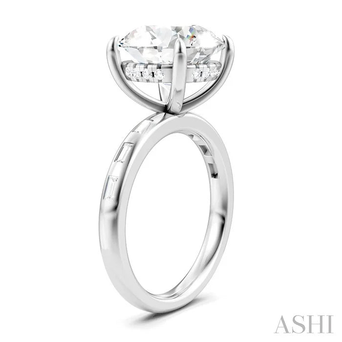 Round Shape Semi-Mount Diamond Engagement Ring