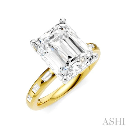 Emerald Shape Semi-Mount Diamond Engagement Ring