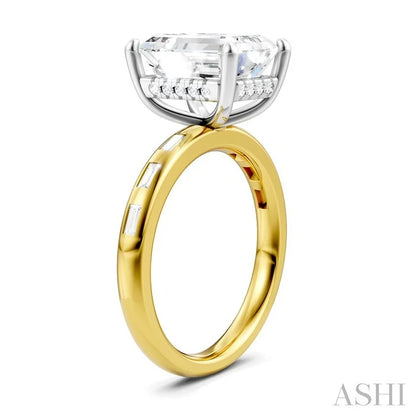 Emerald Shape Semi-Mount Diamond Engagement Ring