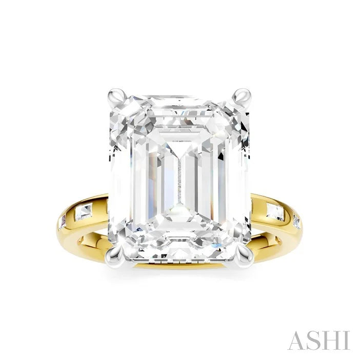Emerald Shape Semi-Mount Diamond Engagement Ring