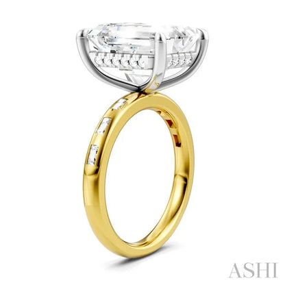 Emerald Shape Semi-Mount Diamond Engagement Ring