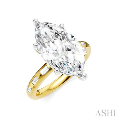 Marquise Shape Semi-Mount Diamond Engagement Ring
