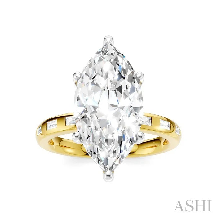 Marquise Shape Semi-Mount Diamond Engagement Ring