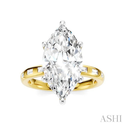 Marquise Shape Semi-Mount Diamond Engagement Ring