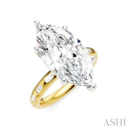 Marquise Shape Semi-Mount Diamond Engagement Ring
