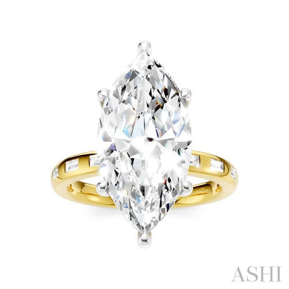 Marquise Shape Semi-Mount Diamond Engagement Ring