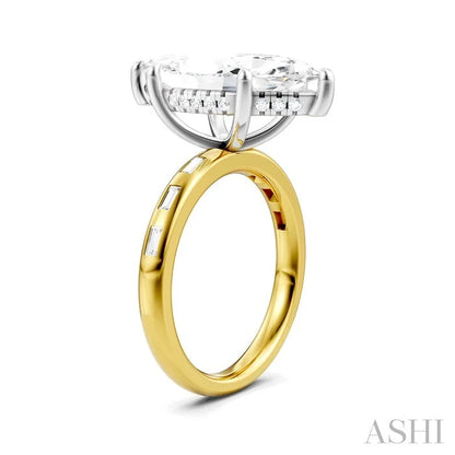 Marquise Shape Semi-Mount Diamond Engagement Ring
