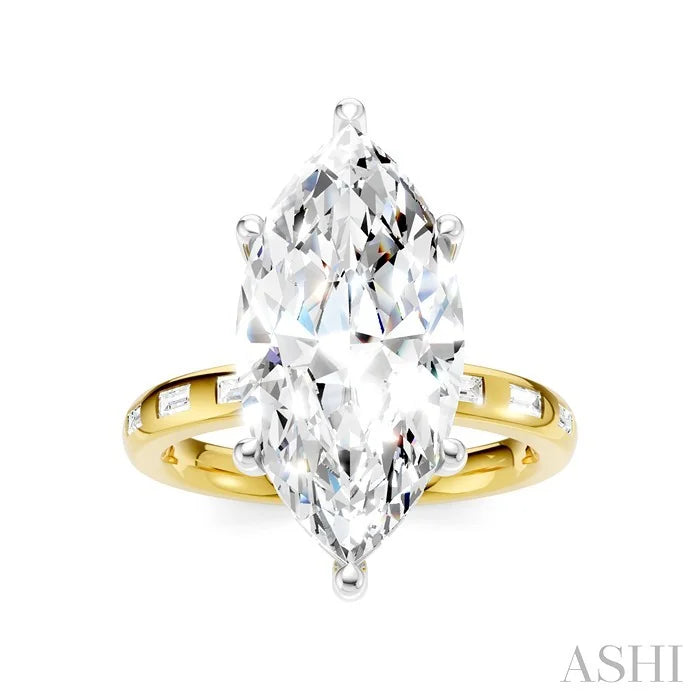 Marquise Shape Semi-Mount Diamond Engagement Ring