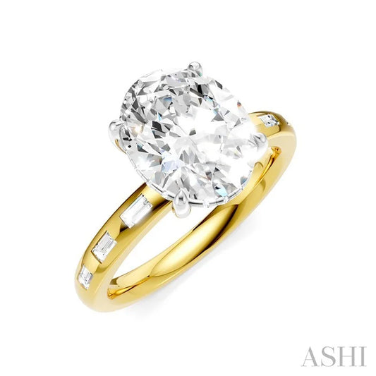 Oval Shape Semi-Mount Diamond Engagement Ring