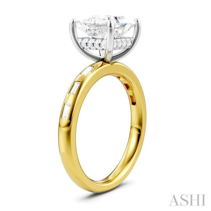 Princess Shape Semi-Mount Diamond Engagement Ring