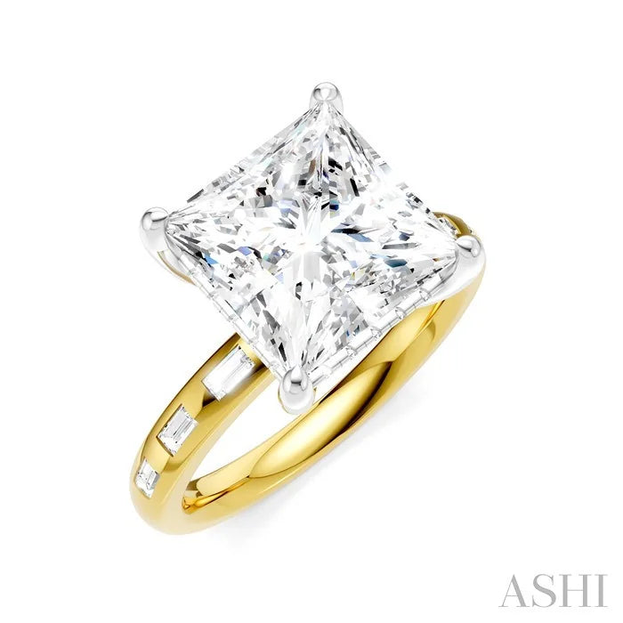 Princess Shape Semi-Mount Diamond Engagement Ring