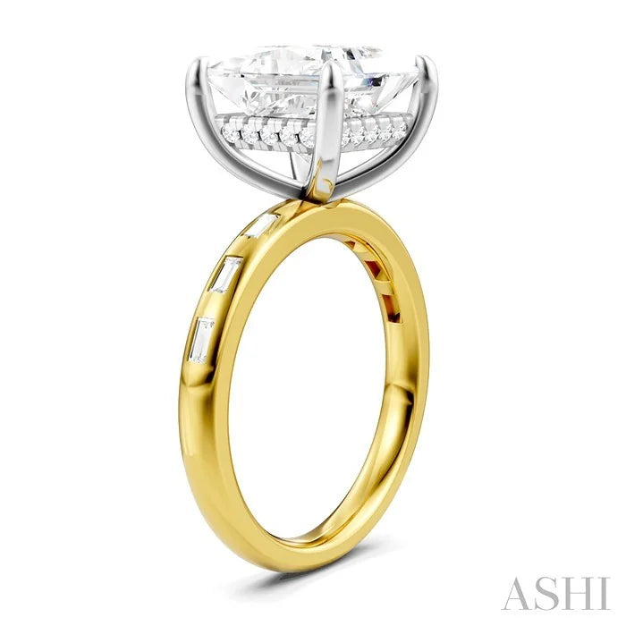Princess Shape Semi-Mount Diamond Engagement Ring