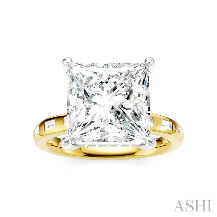 Princess Shape Semi-Mount Diamond Engagement Ring
