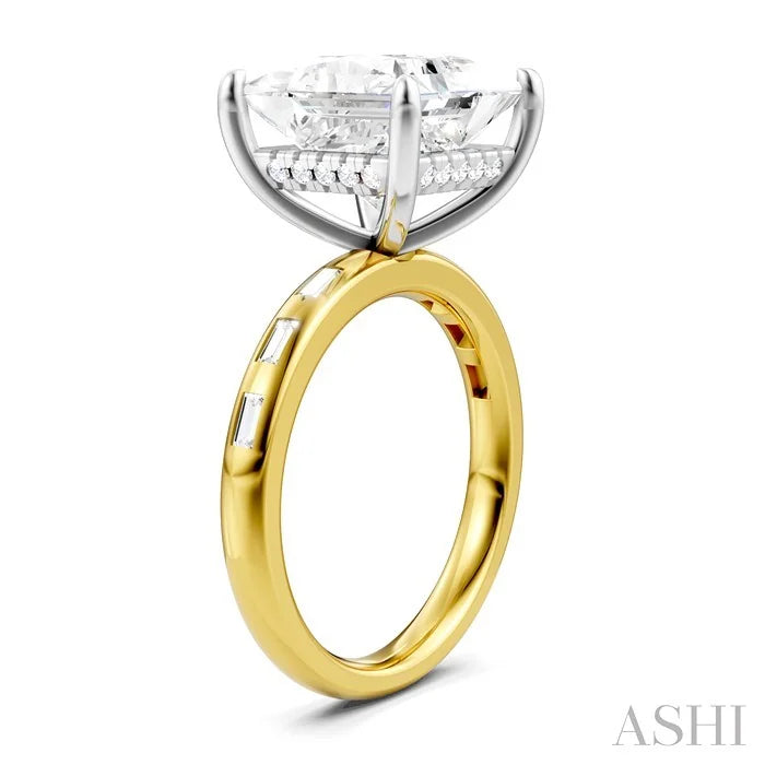 Princess Shape Semi-Mount Diamond Engagement Ring