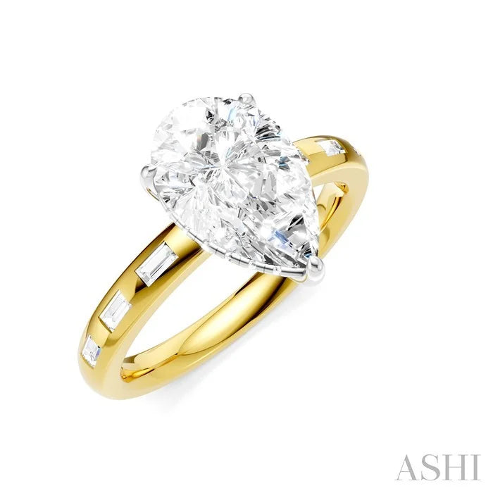 Pear Shape Semi-Mount Diamond Engagement Ring