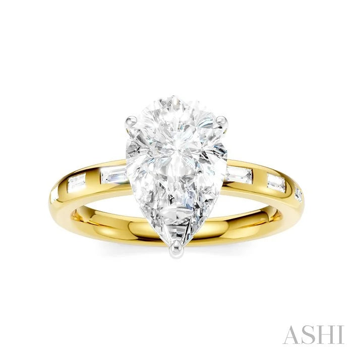 Pear Shape Semi-Mount Diamond Engagement Ring
