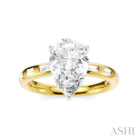 Pear Shape Semi-Mount Diamond Engagement Ring
