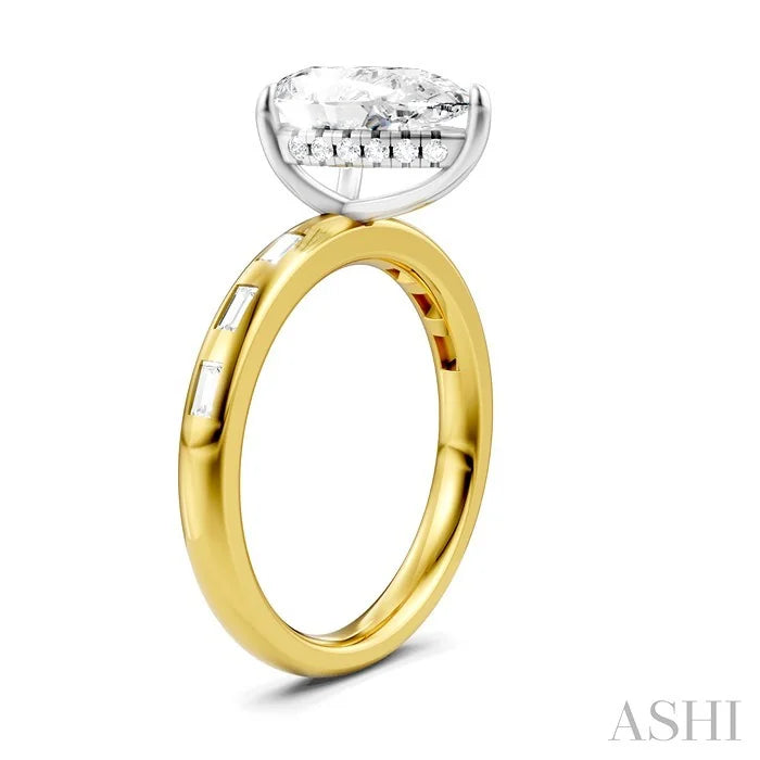 Pear Shape Semi-Mount Diamond Engagement Ring