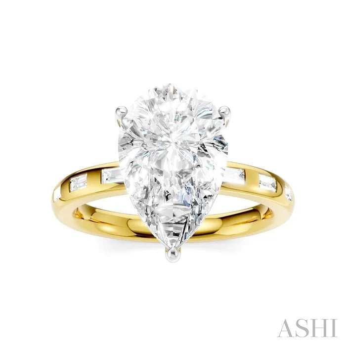 Pear Shape Semi-Mount Diamond Engagement Ring