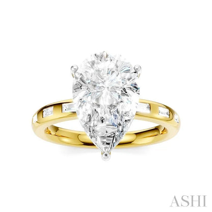 Pear Shape Semi-Mount Diamond Engagement Ring
