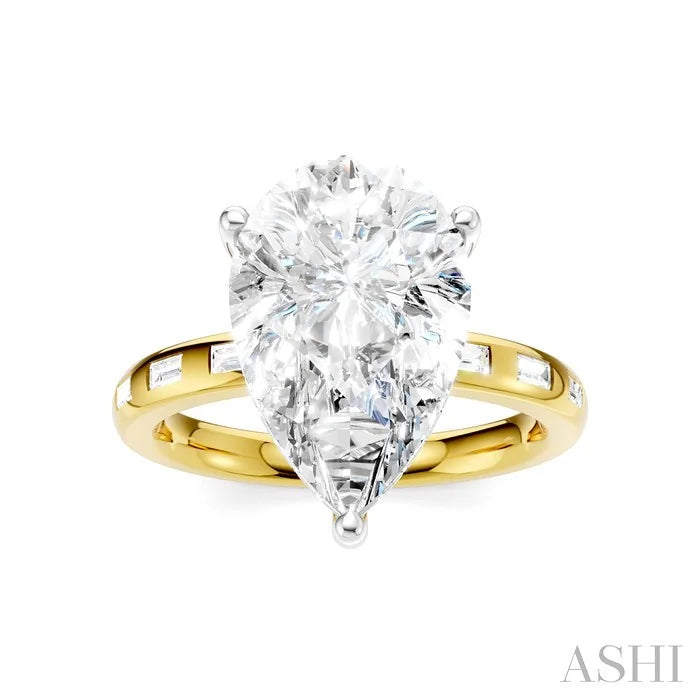 Pear Shape Semi-Mount Diamond Engagement Ring