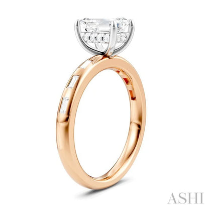 Emerald Shape Semi-Mount Diamond Engagement Ring