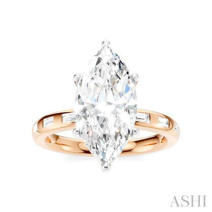 Marquise Shape Semi-Mount Diamond Engagement Ring
