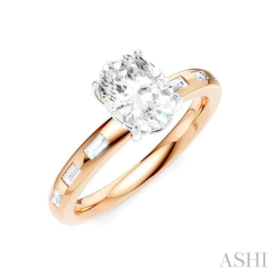 Oval Shape Semi-Mount Diamond Engagement Ring