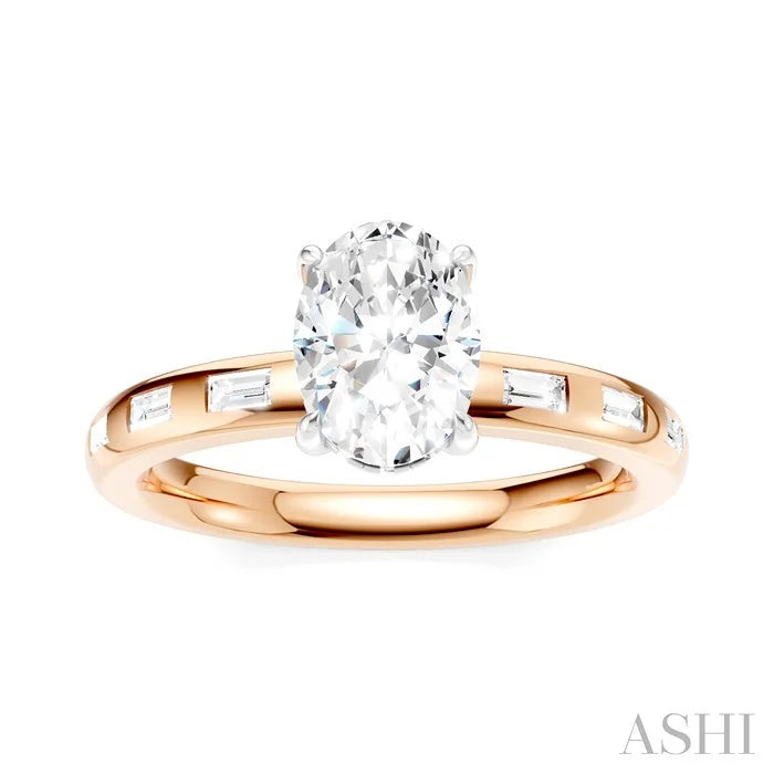 Oval Shape Semi-Mount Diamond Engagement Ring