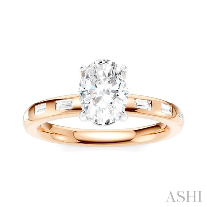 Oval Shape Semi-Mount Diamond Engagement Ring