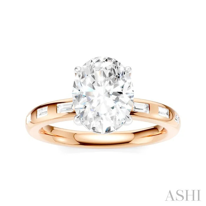 Oval Shape Semi-Mount Diamond Engagement Ring