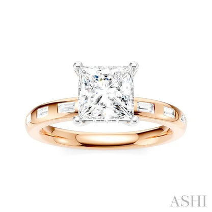 Princess Shape Semi-Mount Diamond Engagement Ring