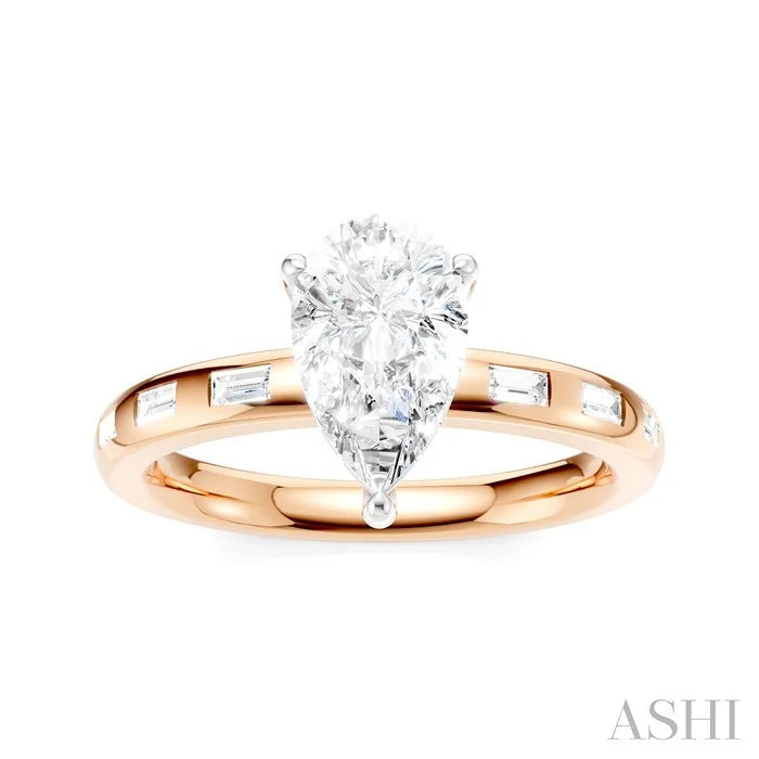 Pear Shape Semi-Mount Diamond Engagement Ring